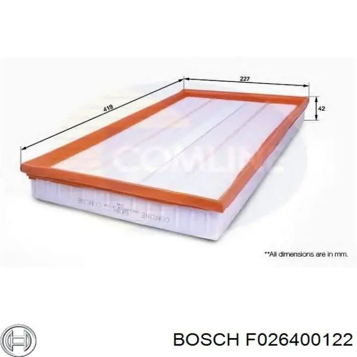 F026400122 Bosch Повітряний фільтр двигуна