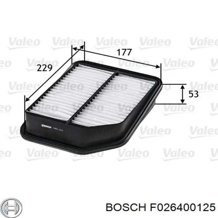 Елемент повітряного фільтра Bosch F026400125 ціна, від 8.35 USD