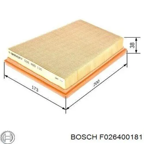 Купити F026400181 Bosch Автомобільний фільтр повітря