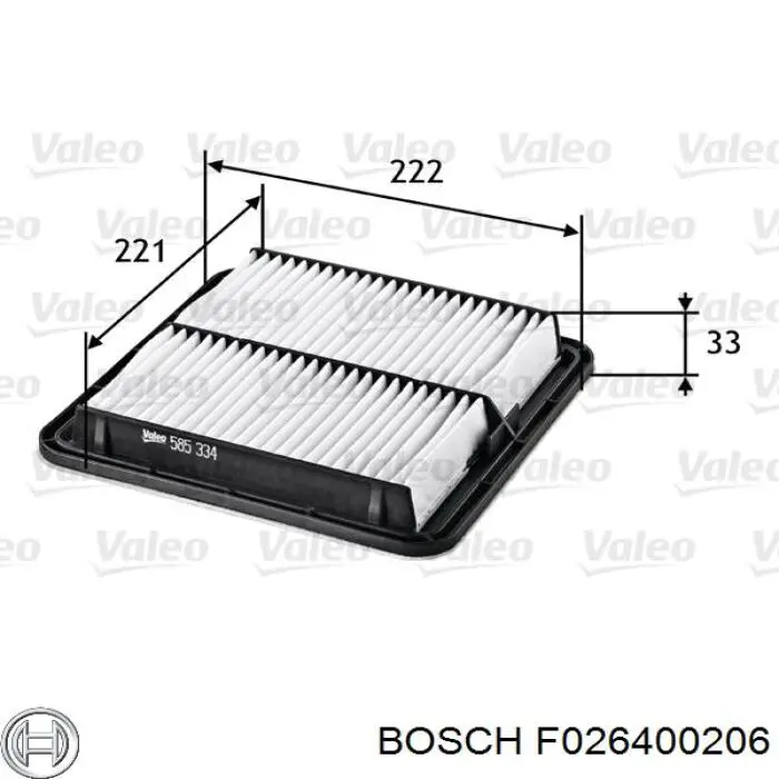 Повітряний фільтр F026400206 Bosch
