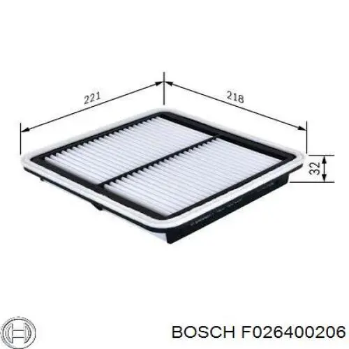 F026400206 Bosch фільтр повітряний