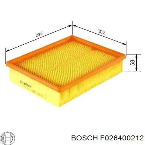 F026400212 Bosch фільтр повітряний