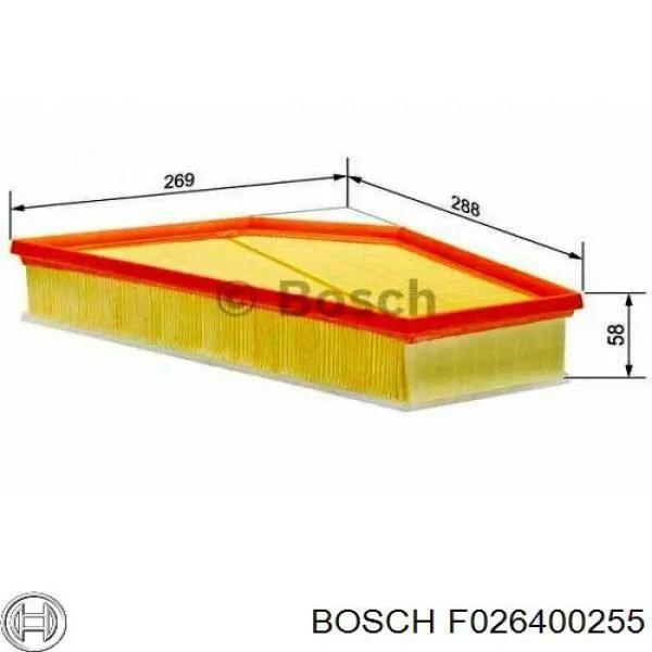 Фільтр повітряний F026400255 Bosch