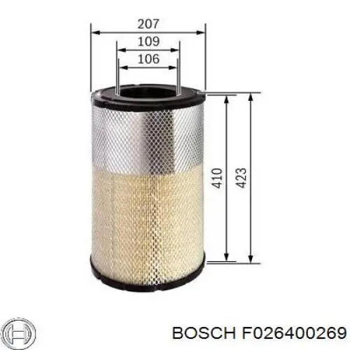 Фільтр повітряний F026400269 Bosch