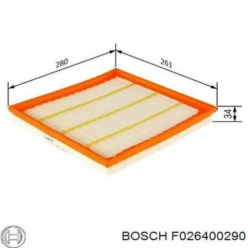 F026400290 Bosch фільтр повітряний
