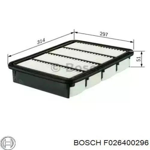 F026400296 Bosch Повітряний фільтр двигуна