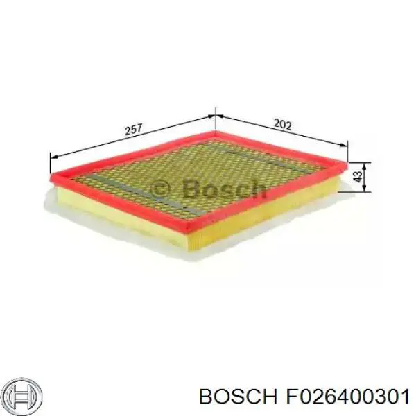 Елемент повітряного фільтра Bosch F026400301 ціна, від 5.53 USD
