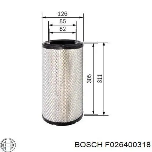 Фільтр повітряний F026400318 Bosch