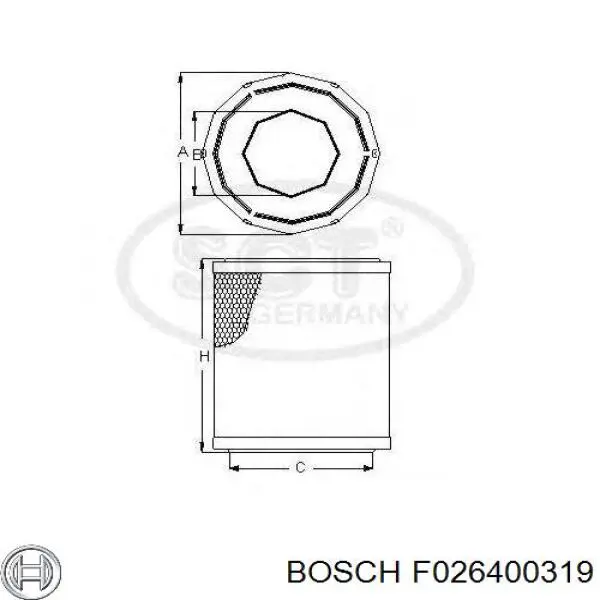 F026400319 Bosch Повітряний фільтр двигуна
