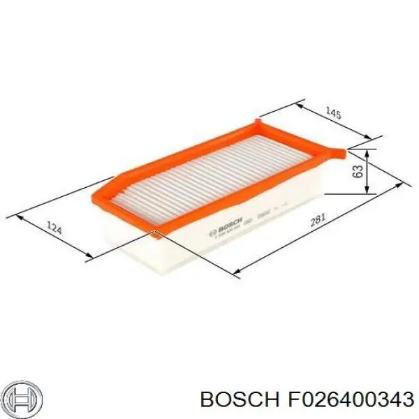 Елемент повітряного фільтра Bosch F026400343 ціна, від 11.45 USD