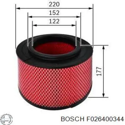 F026400344 Bosch Повітряний фільтр двигуна