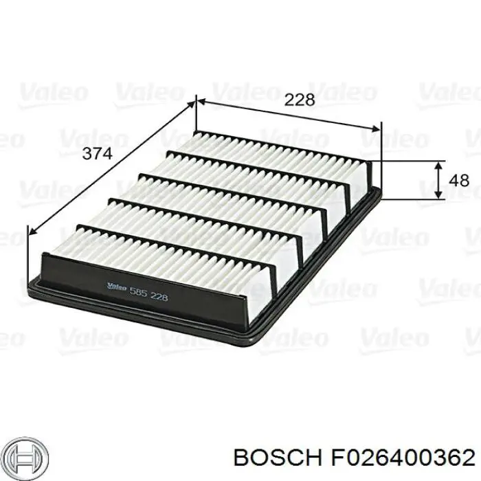 Фільтр повітряний Bosch F026400362