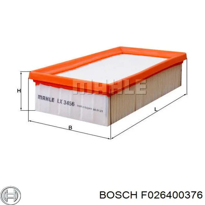 Фільтр повітряний Bosch F026400376