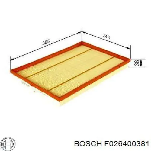 F026400381 Bosch Повітряний фільтр двигуна