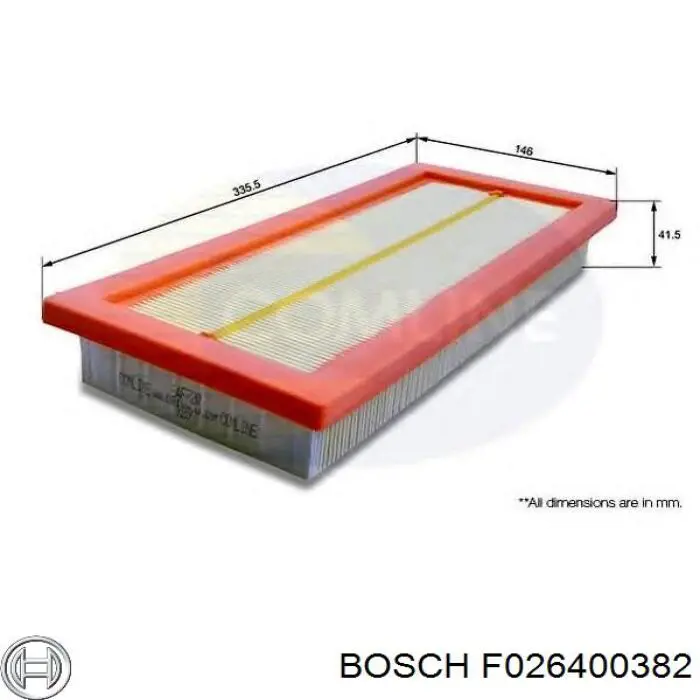 Купити F026400382 Bosch Автомобільний фільтр повітря