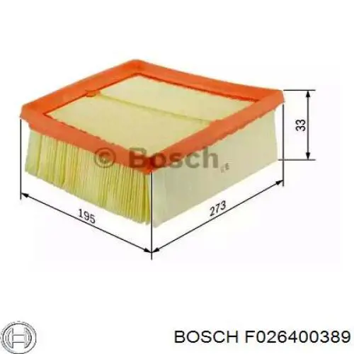 F026400389 Bosch Повітряний фільтр двигуна