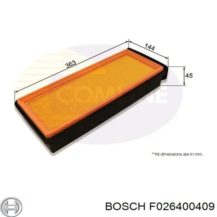 Фільтр повітряний Bosch F026400409