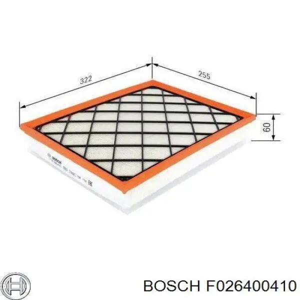 Повітряний фільтр F026400410 Bosch