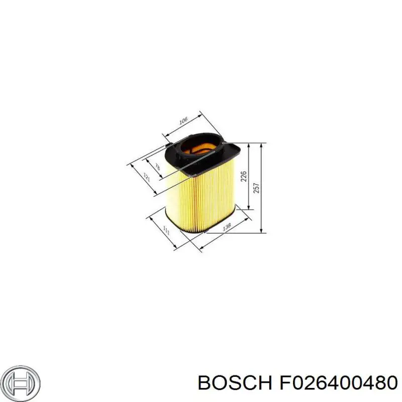 F026400480 Bosch Повітряний фільтр двигуна