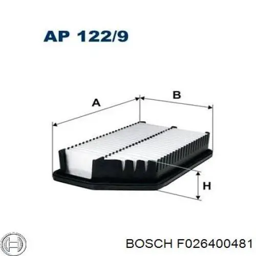 Повітряний фільтр F026400481 Bosch