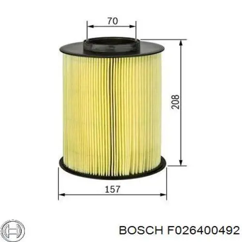 Елемент повітряного фільтра Bosch F026400492 ціна, від 10.14 USD