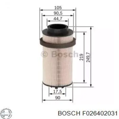 Фільтр тонкого очищення палива Bosch F026402031 ціна, від 17.08 USD