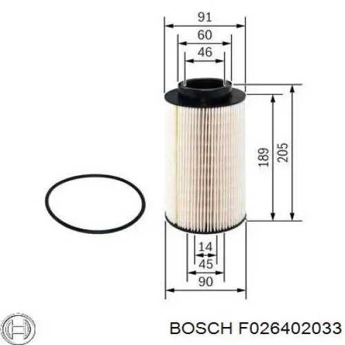 Паливний фільтр F026402033 Bosch