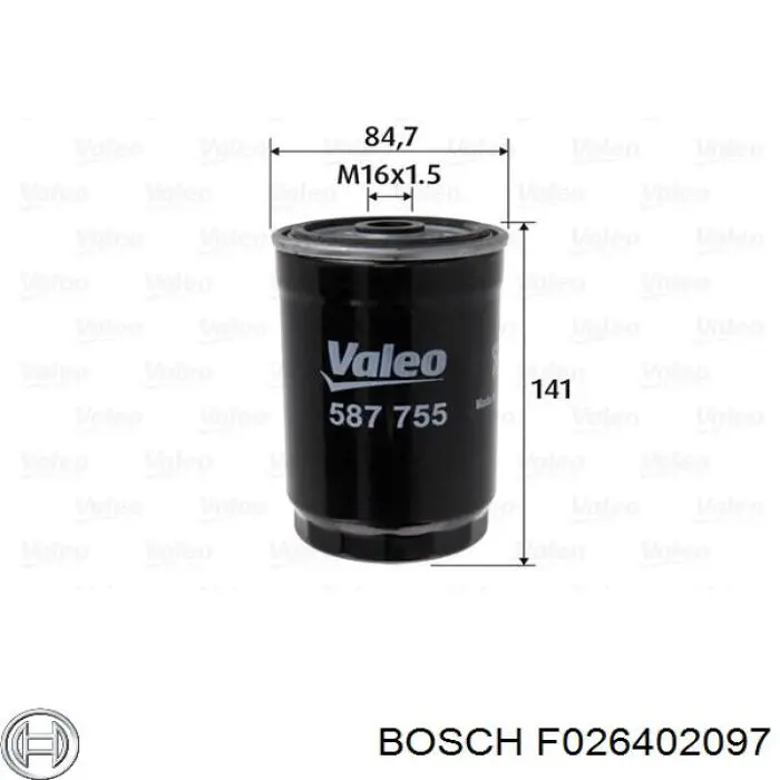 Фільтр тонкого очищення палива Bosch F026402097 ціна, від 13.97 USD
