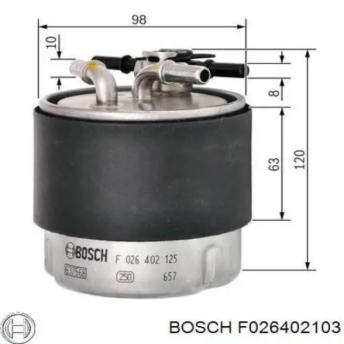 Фільтр паливний Bosch F026402103