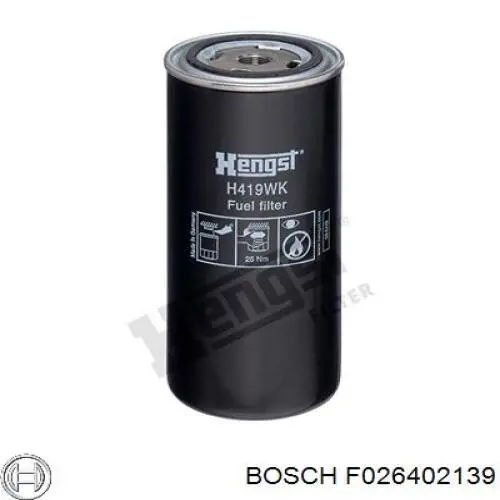 Фільтр паливний F026402139 Bosch