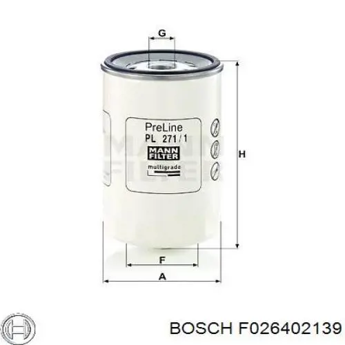 Купити F026402139 Bosch Фільтр-відстійник палива грубої очистки