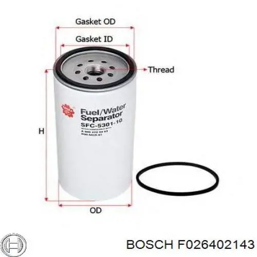 Фільтр тонкого очищення палива Bosch F026402143 ціна, від 35.06 USD