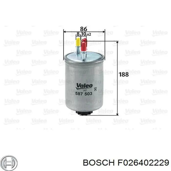 Фільтр тонкого очищення палива Bosch F026402229 ціна, від 17.40 USD