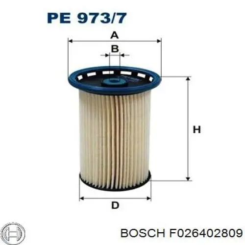 Паливний фільтр F026402809 Bosch