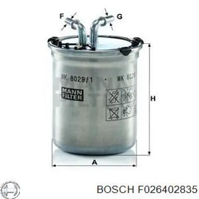 Фільтр паливний Bosch F026402835