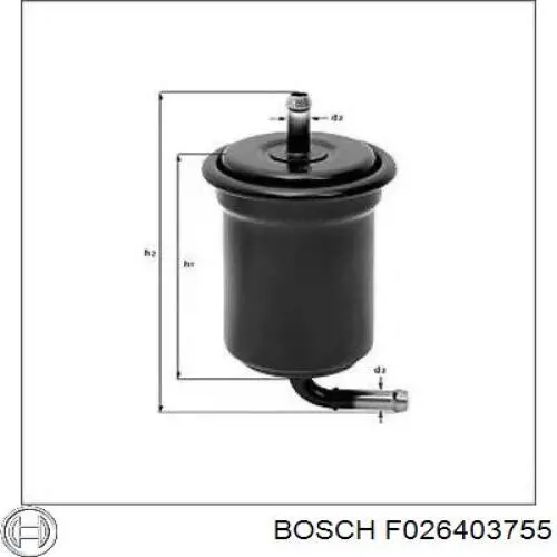Фільтр тонкого очищення палива Bosch F026403755 ціна, від 9.28 USD