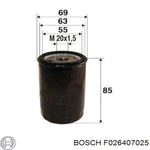 F026407025 Bosch фільтр масляний