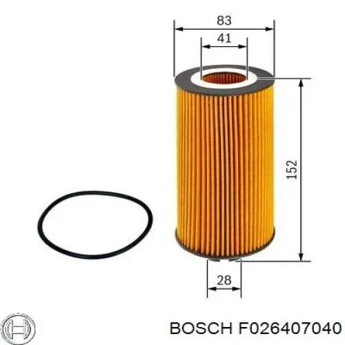 F026407040 Bosch фільтр масляний