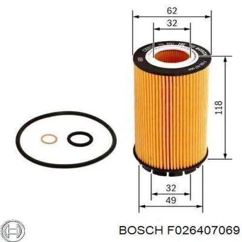 Масляний фільтр двигуна Bosch F026407069 ціна, від 6.19 USD