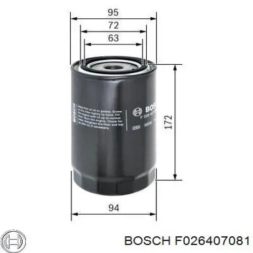 Фільтр масляний Bosch F026407081