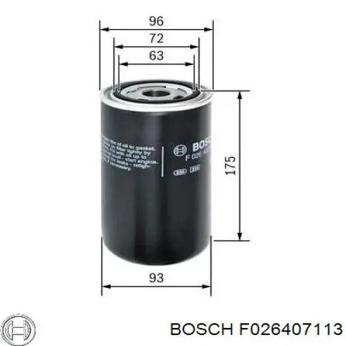 Фільтр гідравлічної системи F026407113 Bosch