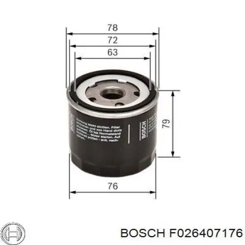 F026407176 Bosch фільтр масляний