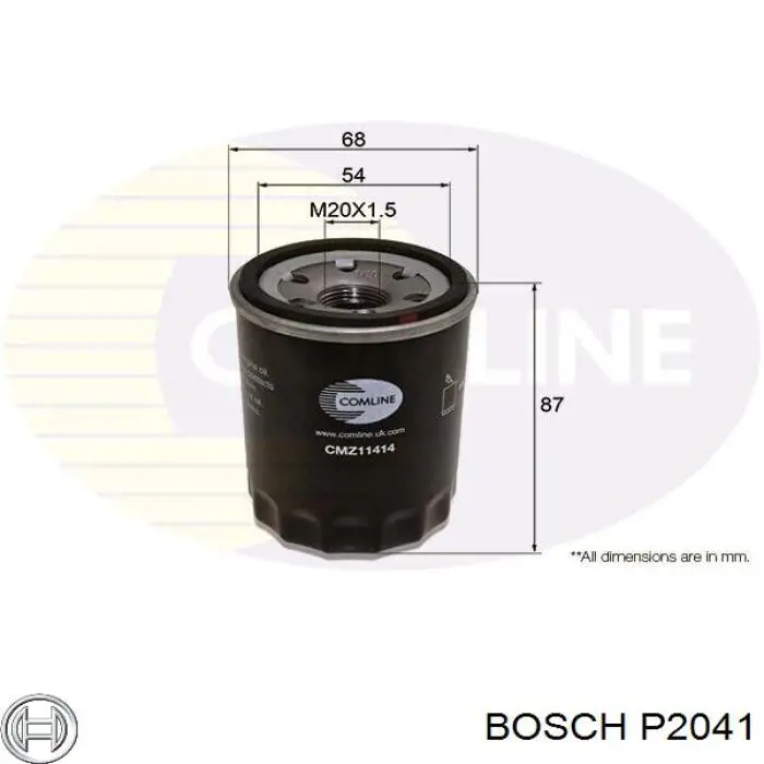 Масляний фільтр P2041 Bosch