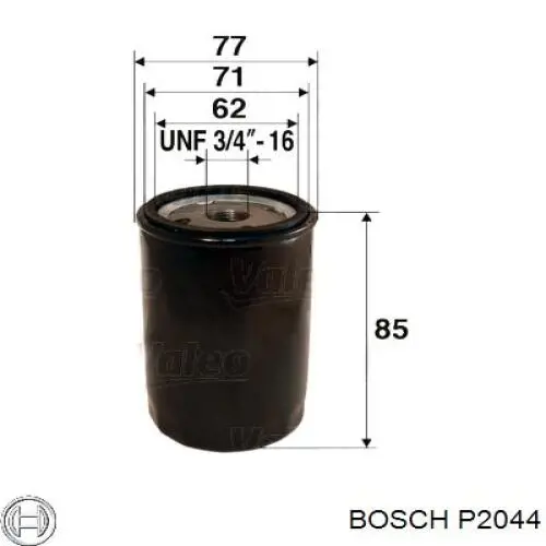 Масляний фільтр двигуна Bosch P2044 ціна, від 5.96 USD