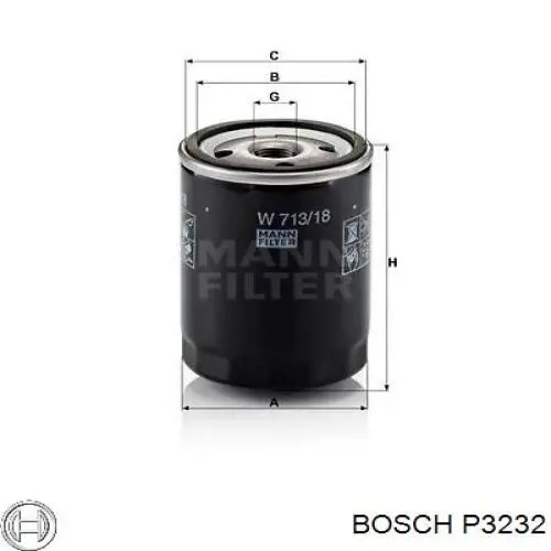 P3232 Bosch Фільтр масла