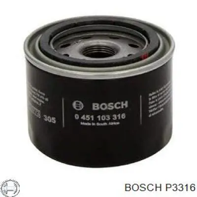 Масляний фільтр P3316 Bosch