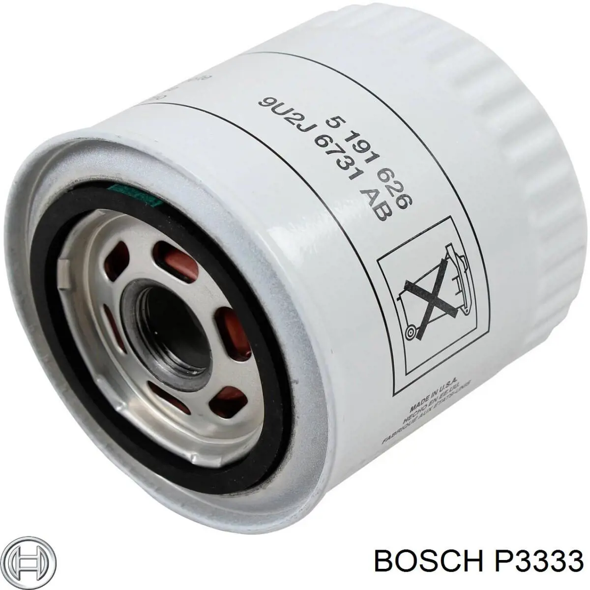 Масляний фільтр двигуна Bosch P3333 ціна, від 7.36 USD