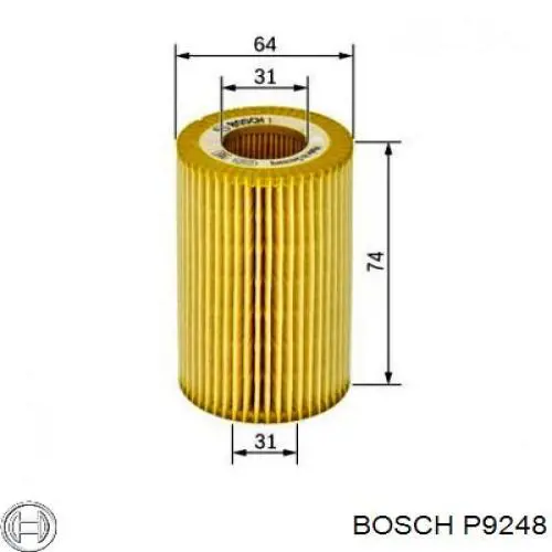 Масляний фільтр P9248 Bosch