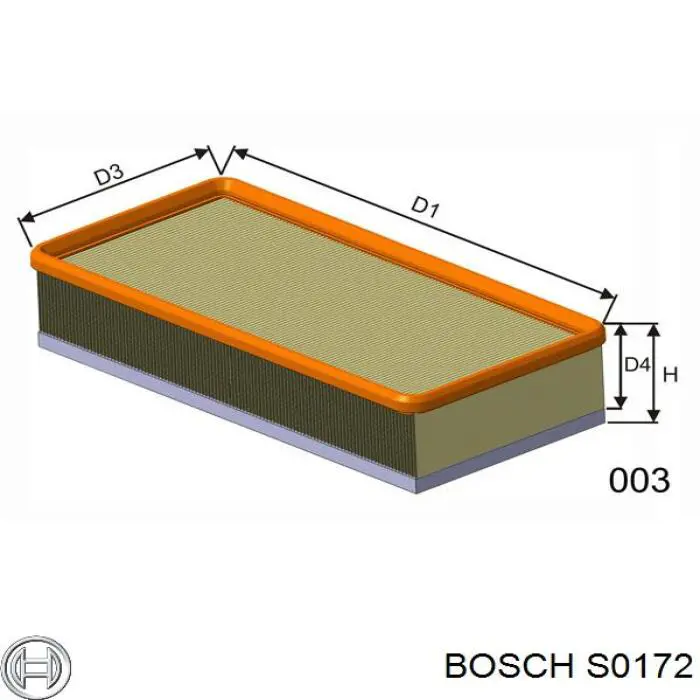Елемент повітряного фільтра Bosch S0172 ціна, від 8.72 USD