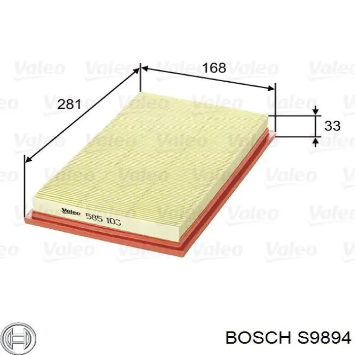 Купити S9894 Bosch Автомобільний фільтр повітря